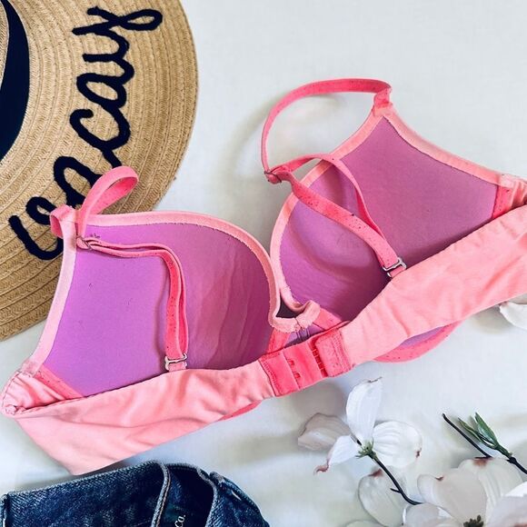 Victoria’s Secret PINK Neon Orange Adjustable Straps Push Up Bra - Picture 4 of 10